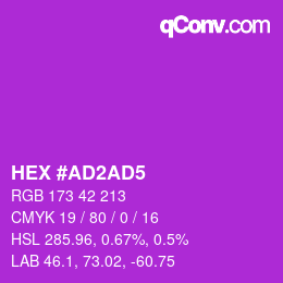Color code: HEX #AD2AD5 | qconv.com
