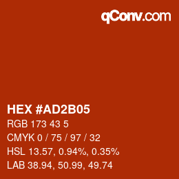 Color code: HEX #AD2B05 | qconv.com
