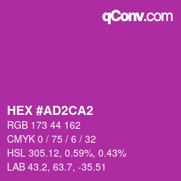 Color code: HEX #AD2CA2 | qconv.com