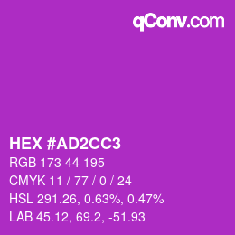 颜色代码: HEX #AD2CC3 | qconv.com