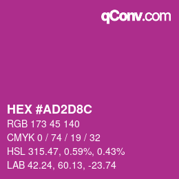 Color code: HEX #AD2D8C | qconv.com