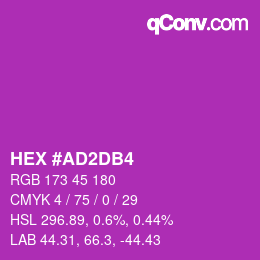 颜色代码: HEX #AD2DB4 | qconv.com