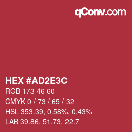 Color code: HEX #AD2E3C | qconv.com