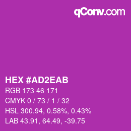 Color code: HEX #AD2EAB | qconv.com