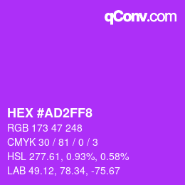 Color code: HEX #AD2FF8 | qconv.com