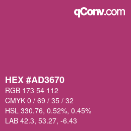 カラーコード: HEX #AD3670 | qconv.com
