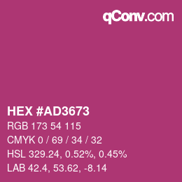 カラーコード: HEX #AD3673 | qconv.com