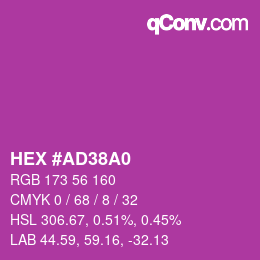 カラーコード: HEX #AD38A0 | qconv.com