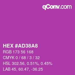 カラーコード: HEX #AD38A8 | qconv.com