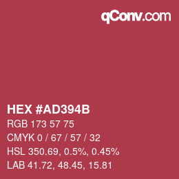 Color code: HEX #AD394B | qconv.com