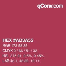 Color code: HEX #AD3A55 | qconv.com