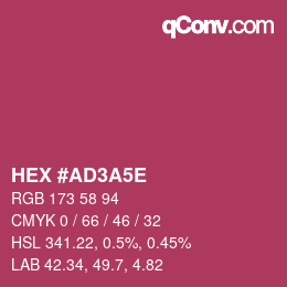 カラーコード: HEX #AD3A5E | qconv.com