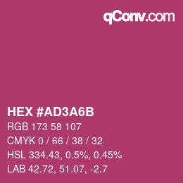 カラーコード: HEX #AD3A6B | qconv.com