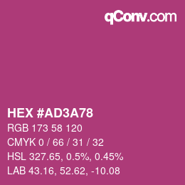 Color code: HEX #AD3A78 | qconv.com