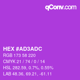 Color code: HEX #AD3ADC | qconv.com