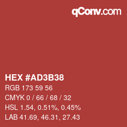 Color code: HEX #AD3B38 | qconv.com