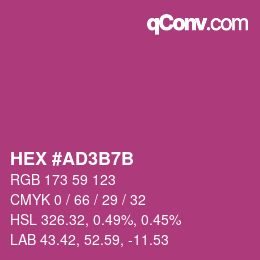 カラーコード: HEX #AD3B7B | qconv.com