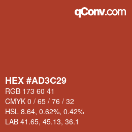 Color code: HEX #AD3C29 | qconv.com