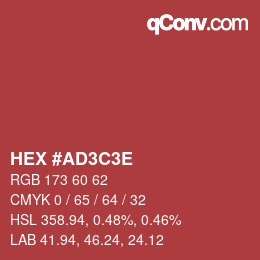 Código de color: HEX #AD3C3E | qconv.com