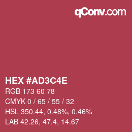 Color code: HEX #AD3C4E | qconv.com