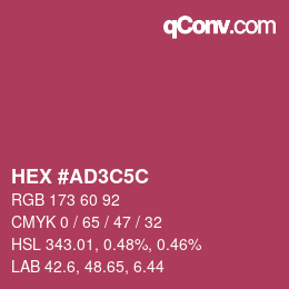 Color code: HEX #AD3C5C | qconv.com