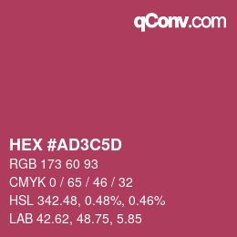 Color code: HEX #AD3C5D | qconv.com
