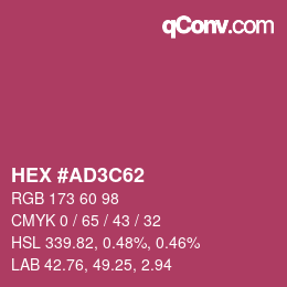 Color code: HEX #AD3C62 | qconv.com