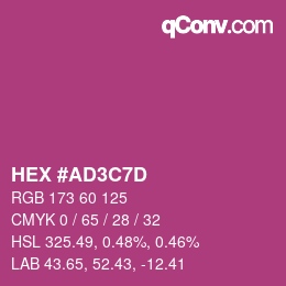 Color code: HEX #AD3C7D | qconv.com