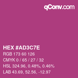 Code couleur: HEX #AD3C7E | qconv.com