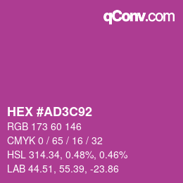カラーコード: HEX #AD3C92 | qconv.com