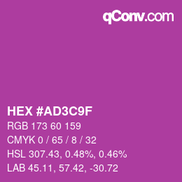 Color code: HEX #AD3C9F | qconv.com