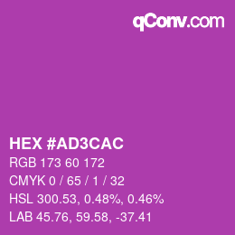 カラーコード: HEX #AD3CAC | qconv.com