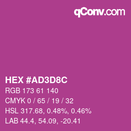 Color code: HEX #AD3D8C | qconv.com