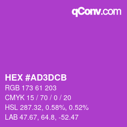 Color code: HEX #AD3DCB | qconv.com