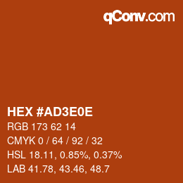 Color code: HEX #AD3E0E | qconv.com