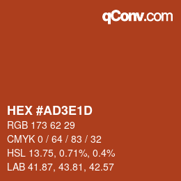 Color code: HEX #AD3E1D | qconv.com
