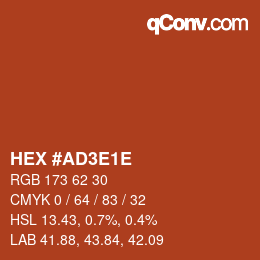 Color code: HEX #AD3E1E | qconv.com