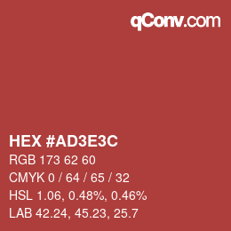 Código de color: HEX #AD3E3C | qconv.com