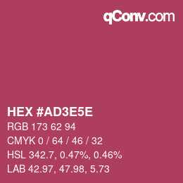 Color code: HEX #AD3E5E | qconv.com