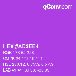 カラーコード: HEX #AD3EE4 | qconv.com
