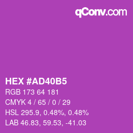 颜色代码: HEX #AD40B5 | qconv.com