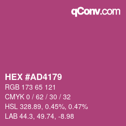 カラーコード: HEX #AD4179 | qconv.com