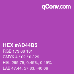 カラーコード: HEX #AD44B5 | qconv.com