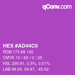 カラーコード: HEX #AD44C0 | qconv.com