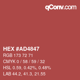カラーコード: HEX #AD4847 | qconv.com