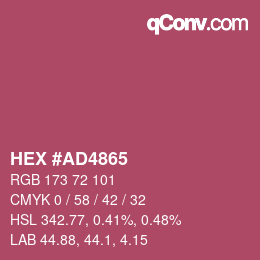 Farbcode: HEX #AD4865 | qconv.com