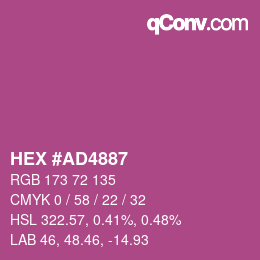 カラーコード: HEX #AD4887 | qconv.com