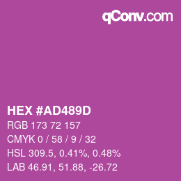 カラーコード: HEX #AD489D | qconv.com