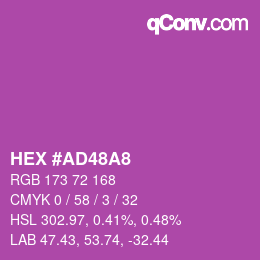 Farbcode: HEX #AD48A8 | qconv.com