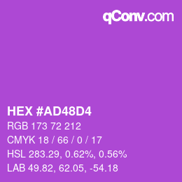 Color code: HEX #AD48D4 | qconv.com